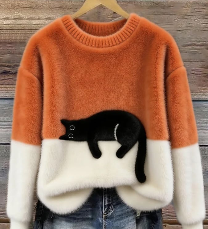 Luna | Camisola Feminino com Gráfico de Gato
