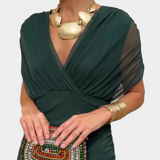Magda™ | Vestido largo de flores com decote em V