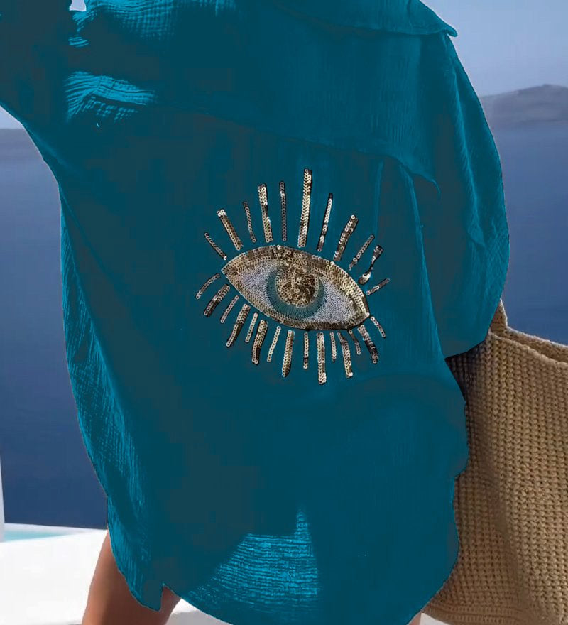 Violet™ Camisa oversize de algodão Horus