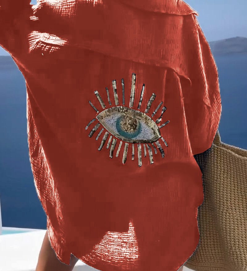 Violet™ Camisa oversize de algodão Horus