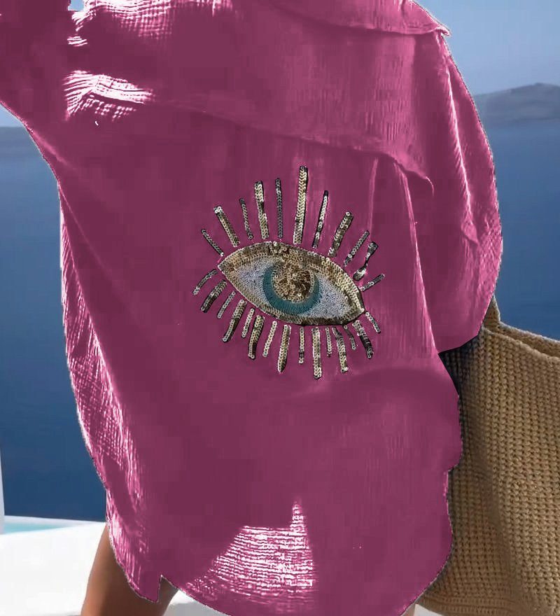 Violet™ Camisa oversize de algodão Horus