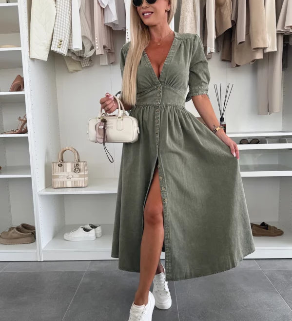Ivanka | Vestido jeans brilhante