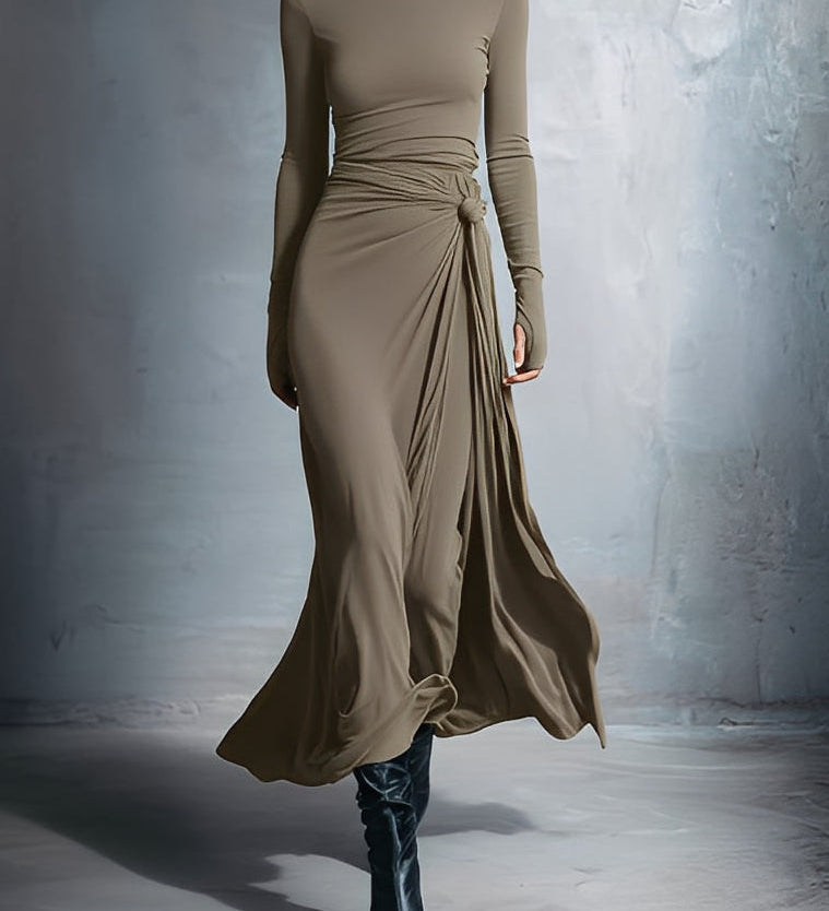 Naiara ❘ Vestido maxi com nó lateral