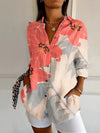 Laranja/cinza floral