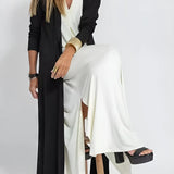Vestido longo elegante + cardigan combinando