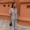 Conjunto casual com estilo Estampado Cinzento